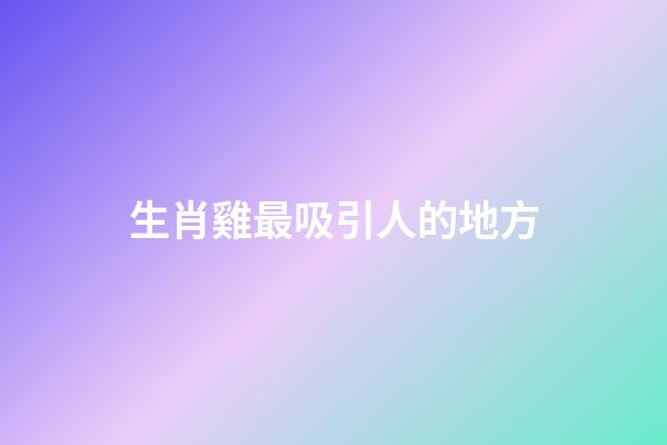 生肖雞最吸引人的地方