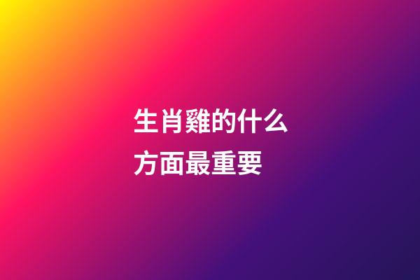 生肖雞的什么方面最重要