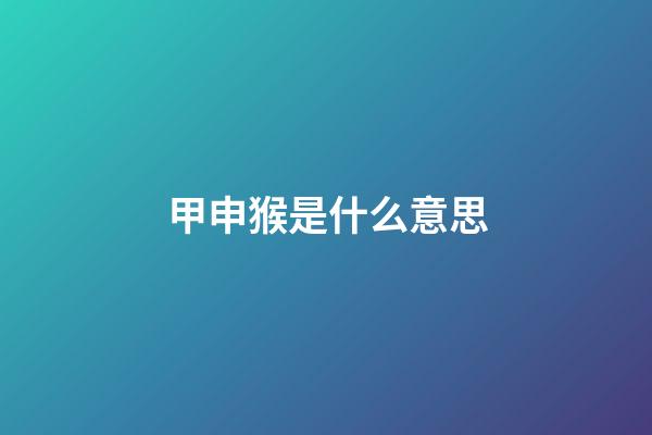甲申猴是什么意思