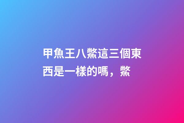 甲魚王八鱉這三個東西是一樣的嗎，鱉(拍案驚奇)-第1張-觀點-玄機派