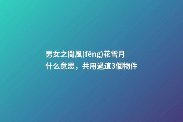 男女之間風(fēng)花雪月什么意思，共用過這3個物件