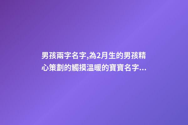 男孩兩字名字,為2月生的男孩精心策劃的觸摸溫暖的寶寶名字分享-第1張-觀點-玄機派