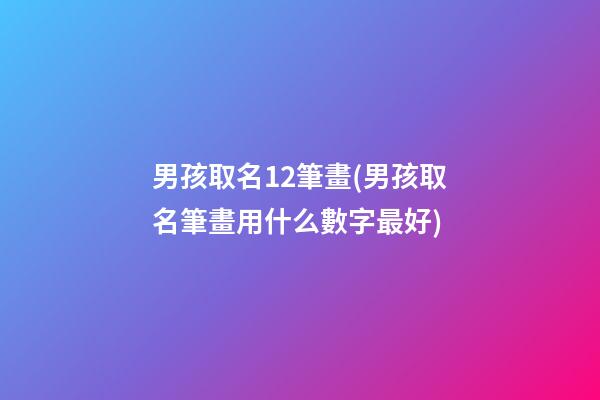 男孩取名12筆畫(男孩取名筆畫用什么數字最好)