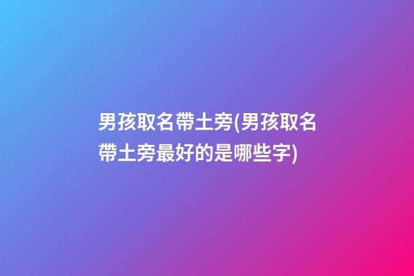 男孩取名帶土旁(男孩取名帶土旁最好的是哪些字)