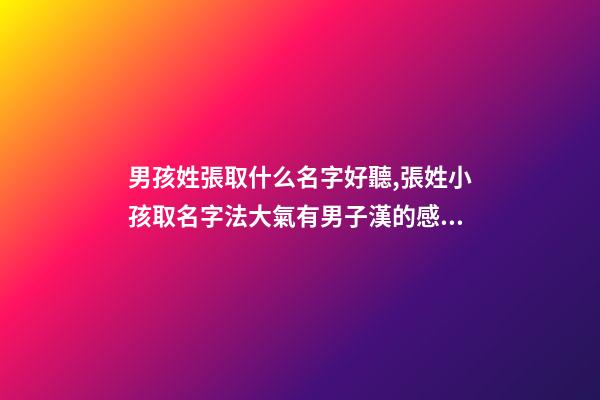 男孩姓張取什么名字好聽,張姓小孩取名字法大氣有男子漢的感覺-可愛點-第1張-觀點-玄機派