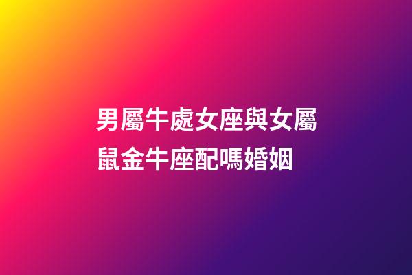 男屬牛處女座與女屬鼠金牛座配嗎婚姻-第1張-星座運勢-玄機派