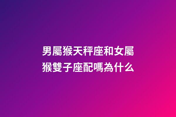 男屬猴天秤座和女屬猴雙子座配嗎為什么-第1張-星座運勢-玄機派