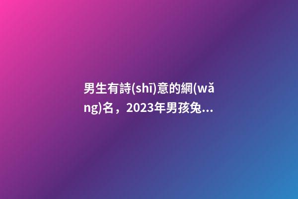 男生有詩(shī)意的網(wǎng)名，2023年男孩兔寶寶起名字有涵養(yǎng)又有詩(shī)意的男孩名字-第1張-觀點(diǎn)-玄機(jī)派