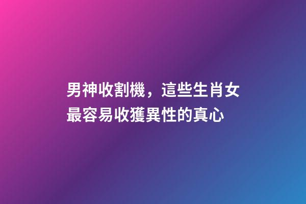 男神收割機，這些生肖女最容易收獲異性的真心