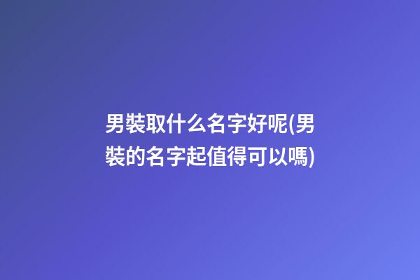 男裝取什么名字好呢(男裝的名字起值得可以嗎)