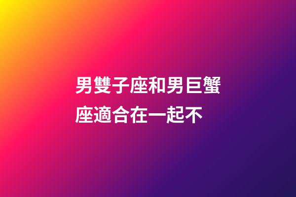 男雙子座和男巨蟹座適合在一起不-第1張-星座運勢-玄機派