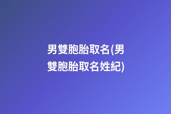 男雙胞胎取名(男雙胞胎取名姓紀)