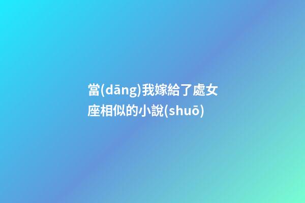當(dāng)我嫁給了處女座相似的小說(shuō)