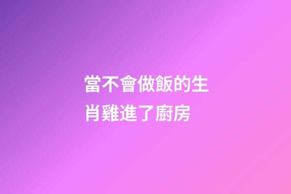 當不會做飯的生肖雞進了廚房