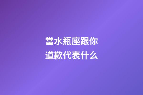當水瓶座跟你道歉代表什么-第1張-星座運勢-玄機派