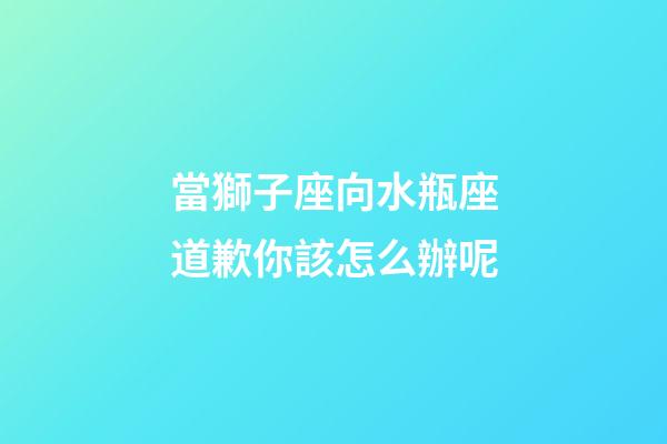 當獅子座向水瓶座道歉你該怎么辦呢-第1張-星座運勢-玄機派