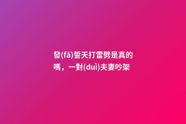 發(fā)誓天打雷劈是真的嗎，一對(duì)夫妻吵架-第1張-觀點(diǎn)-玄機(jī)派