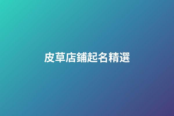 皮草店鋪起名精選