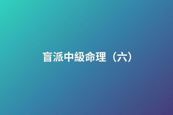 盲派中級命理（六）