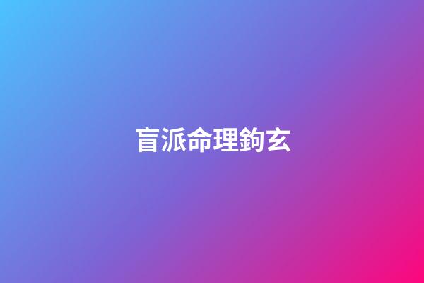 盲派命理鉤玄