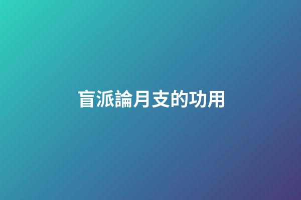 盲派論月支的功用