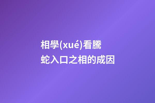 相學(xué)看騰蛇入口之相的成因