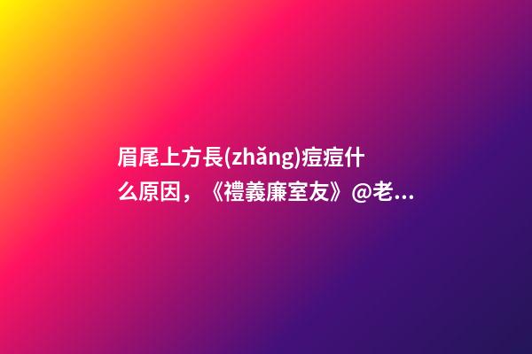 眉尾上方長(zhǎng)痘痘什么原因，《禮義廉室友》@老福特-第1張-觀點(diǎn)-玄機(jī)派