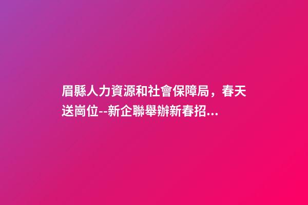 眉縣人力資源和社會保障局，春天送崗位--新企聯舉辦新春招聘會-第1張-觀點-玄機派