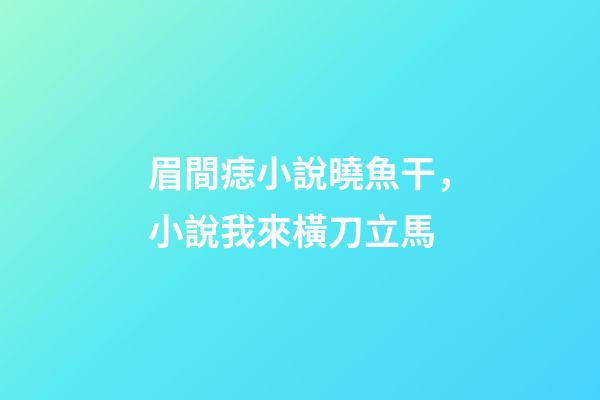 眉間痣小說曉魚干，小說我來橫刀立馬