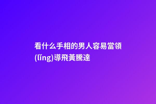 看什么手相的男人容易當領(lǐng)導飛黃騰達