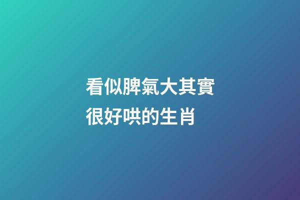 看似脾氣大其實很好哄的生肖
