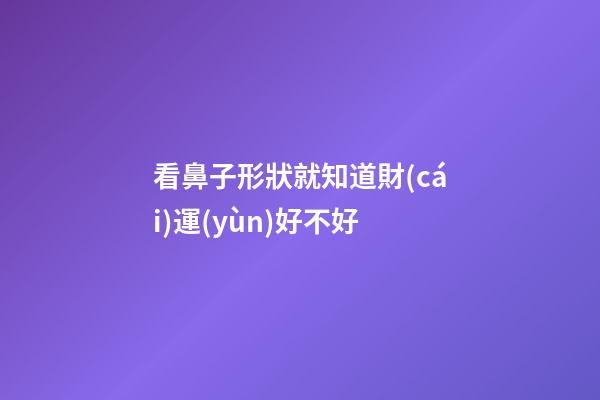 看鼻子形狀就知道財(cái)運(yùn)好不好