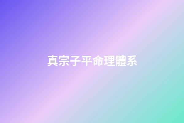真宗子平命理體系