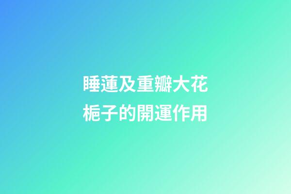 睡蓮及重瓣大花梔子的開運作用