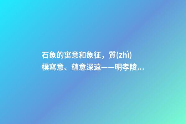 石象的寓意和象征，質(zhì)樸寫意、蘊意深遠——明孝陵的石像生-第1張-觀點-玄機派
