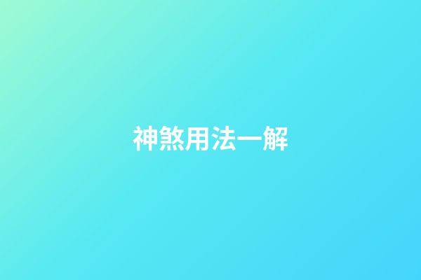 神煞用法一解