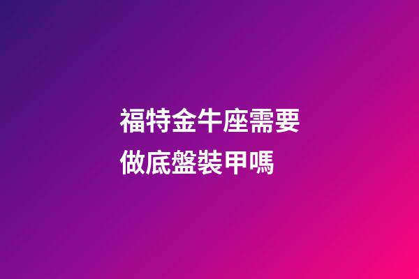 福特金牛座需要做底盤裝甲嗎-第1張-星座運勢-玄機派
