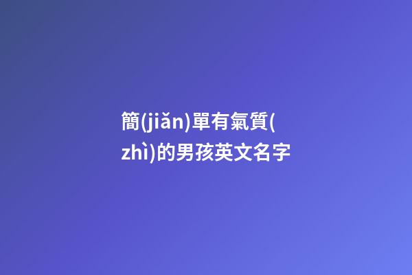 簡(jiǎn)單有氣質(zhì)的男孩英文名字
