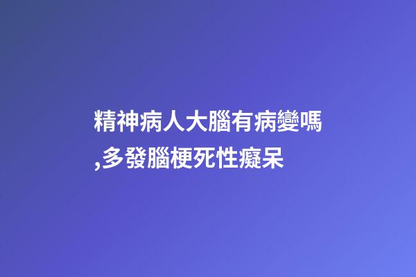 精神病人大腦有病變嗎,多發腦梗死性癡呆-第1張-觀點-玄機派