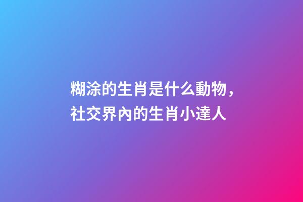 糊涂的生肖是什么動物，社交界內的生肖小達人-第1張-觀點-玄機派