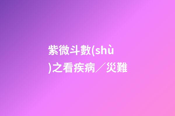 紫微斗數(shù)之看疾病／災難