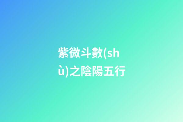 紫微斗數(shù)之陰陽五行