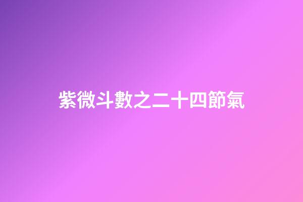 紫微斗數之二十四節氣