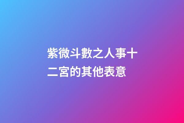 紫微斗數之人事十二宮的其他表意