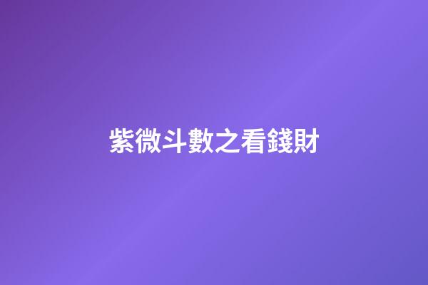 紫微斗數之看錢財