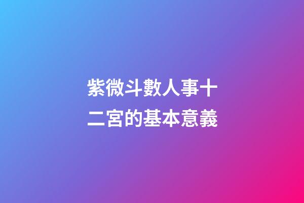 紫微斗數人事十二宮的基本意義