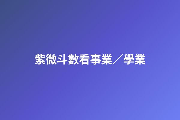 紫微斗數看事業／學業