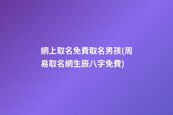 網上取名免費取名男孩(周易取名網生辰八字免費)