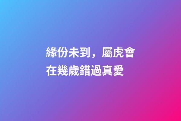 緣份未到，屬虎會在幾歲錯過真愛