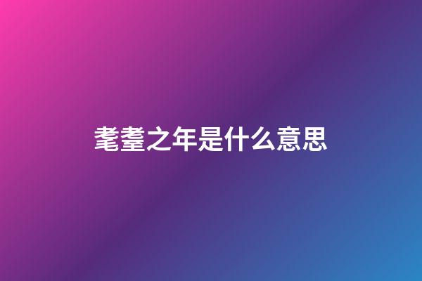 耄耋之年是什么意思